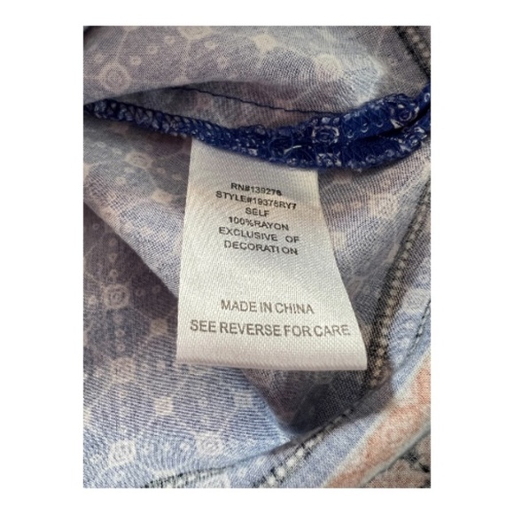 EUC Daniel Rainn women’s boho floral embroidered sleeveless top | size L - Picture 7 of 8